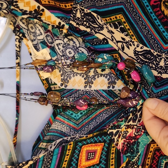 Boho Vibes Hem & Thread Aztec Kimono and Coordinating Necklace Set - Picture 10 of 10